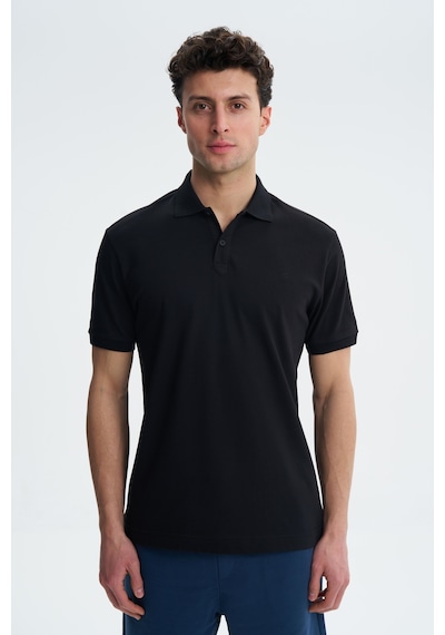 AR-MA Arma Erkek Likralı Pike Regular Fit Polo Yaka Tişört Y27374307801 Siyah