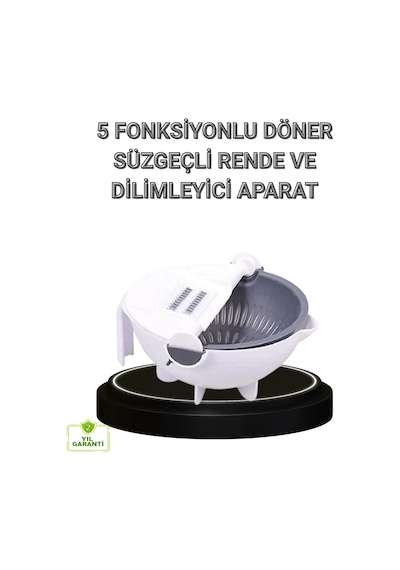 Çok Fonksiyonlu Döner Rende Süzgeç Hazneli Ergonomik Sebze Doğrayıcı