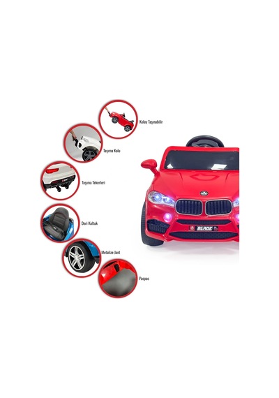 Blade Gt Kırmızı Uzaktan Kumandalı 4x2 12 Volt Akülü Araba - Rc Bmw Akülü Araba Çok Renkli