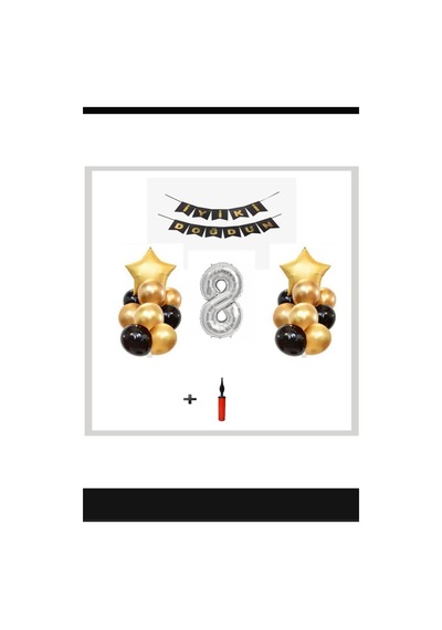 8 Yaş - Gümüş Silver Folyo Balon Parti Seti + Balon Pompası Hediy