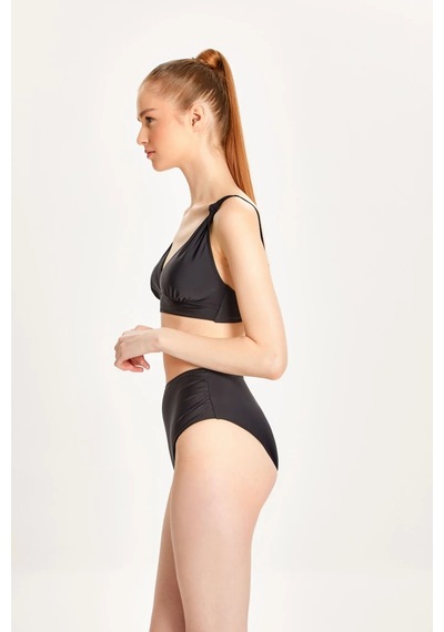 Too Salty Swimwear Kadın Toparlayıcı Yüksek Bel Arkadan Ayarlı Bikini Takımı 24s105st Siyah