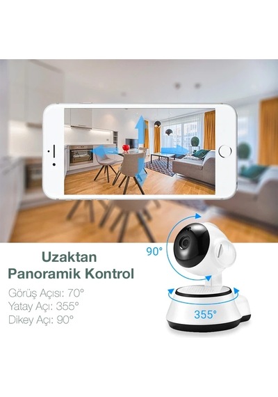 Ally V380 1080p Hd Gece Görüşlü Hareket Sensörlü Wıfı Güvenlik Kamerası- 5775 Beyaz