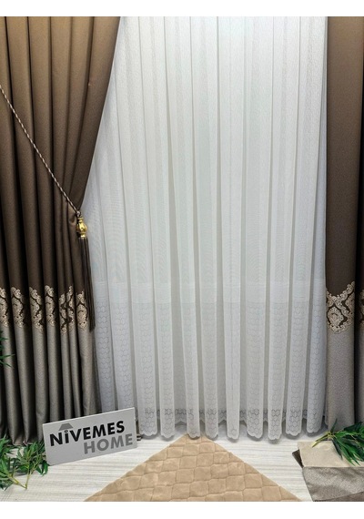 Nivemeshome Parla Fj631698 V-26031 Kahve 1/3 Sık Pileli Fon Perde Apm Kahve