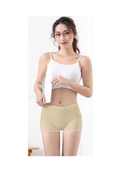 2 Adet Kadın Dikişsiz Görünmez İz Yapmaz Mini Şort Boxer Ten Beden: L Standart