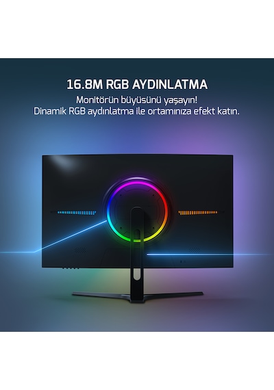 Gamepower Vivid V80 27'' 0.5 MS 300 Hz Curved RGB Full HD Gaming Monitör