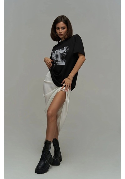 Corset Beyaz Oversize Siyah