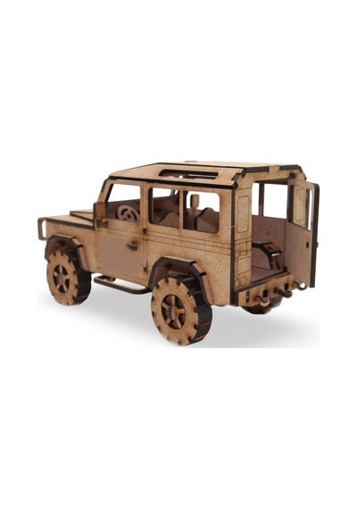 Ahşap 4x4 Off-road Araç Maketi - 132 Parça 4x4 Model Araba - 3d Land Rover Defender Puzzle