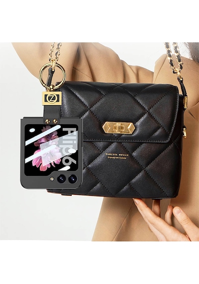 Galxy Uyumlu Z Flip 6 Kılıf Zore Z Harfli Yüzüklü Kıpta Kapak-lila Lila