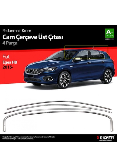 S-Dizayn  Fiat Egea Cross Krom Cam Üst Çıtası 4 Prç. 2020 Üzeri