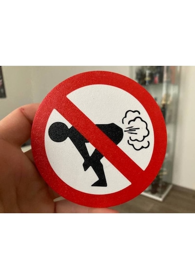 Osuruk Tabelası - Osurmak Yasak Eğlenceli Tabela - No Fart Kırmızı-beyaz