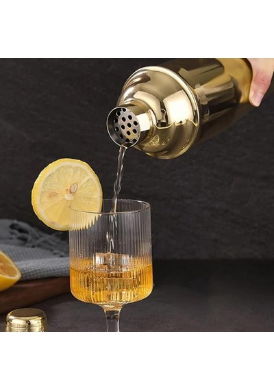 Perlotus Çelik Gold Kaplama 700 Ml Kokteyl Shaker Karıştırıcı