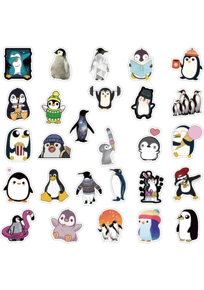 Penguen Sticker Seti Laptop Ajanda Notebook Tablet Telefon Defter Etiket Bullet Journal Diğer