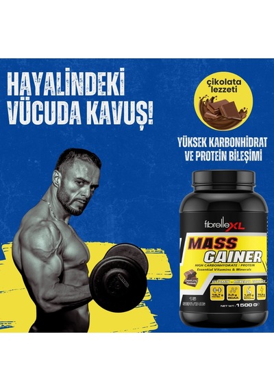 Fibrelle Mass Gainer Çikolata Aromalı 1500 G Karbonhidrat Tozu Çikolata