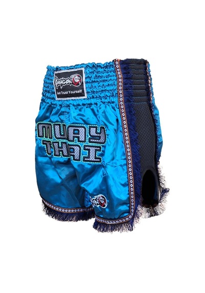Dragondo Mt3020 Apache Muaythai Şortu Turkuaz Püsküllü Muay Thai Şortu Turkuaz