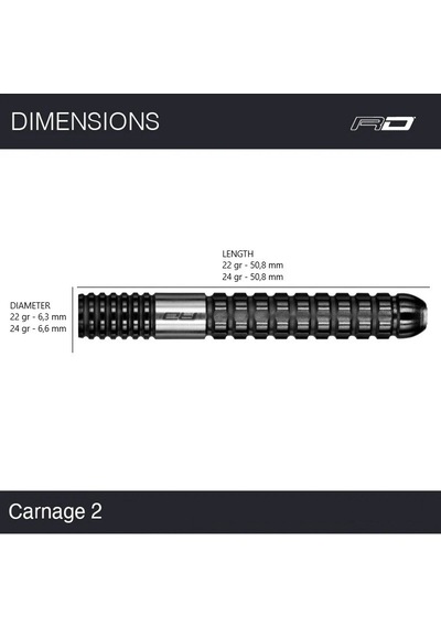 Red Dragon Carnage 2 % 90 Tungsten Çelik Uçlu Dart Oku