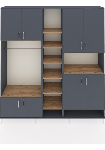 Hyperion Dolap 18 Raflı 8 Kapaklı Tek Askılı 220x44x243 Antrasit-antrasit/çam Antrasıt/atlas Çam Hyperion Dolap 18 Raflı 8 Kapaklı Tek Askılı 220x44x243 Antrasit-antrasit/çam Antrasıt/atlas Çam