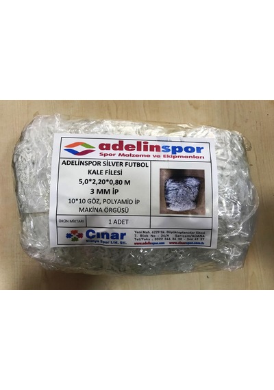 Adelinspor Silver Futbol Kale Filesi 5.0x2.20x0.8 M Çok Renkli