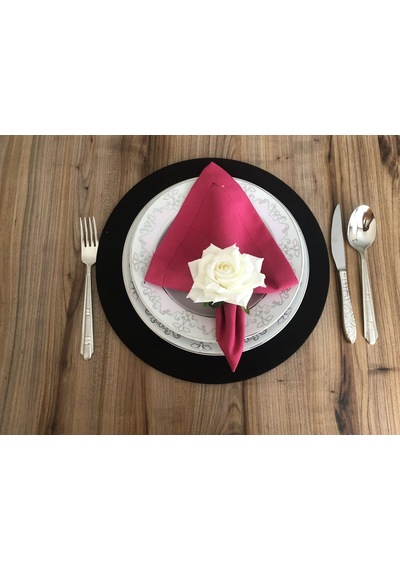 Fuşya Kumaş Peçete 6 Adet 40x40 Cm Çok Renkli