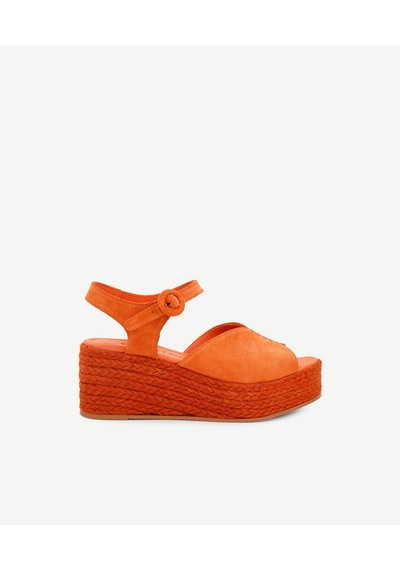 Yargıcı Platform Taban Deri Espadril 25ykay4030x 582 Turuncu