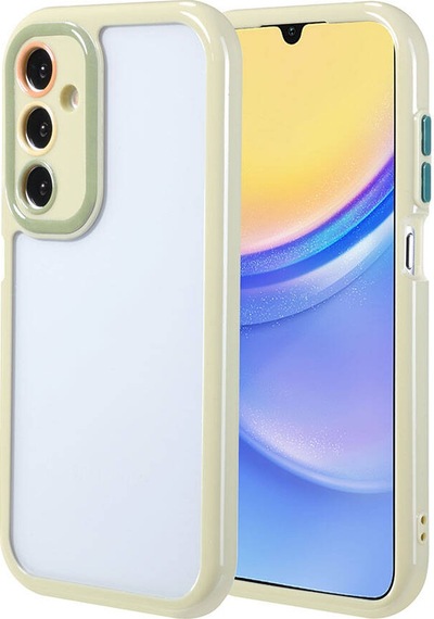 Mobilteam Galaxy Uyumlu A15 Kılıf Kamera Korumalı Renkli Kenar Ve Çerçeve Tasarımlı Vitamin K Yeşil