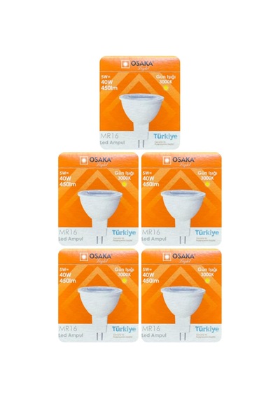 5w 40w Sarı Işık 3000k Mr16 G4 Led Çanak Ampul, 5 Adet Diğer