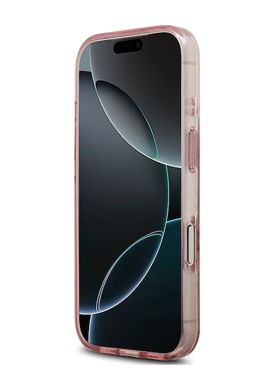Apple Uyumlu iPhone 17 Pro Kılıf Guess Lisanslı M-safeli Iml Peony Ve 4g Desenli Klasik Logolu Kapak Pembe Pembe