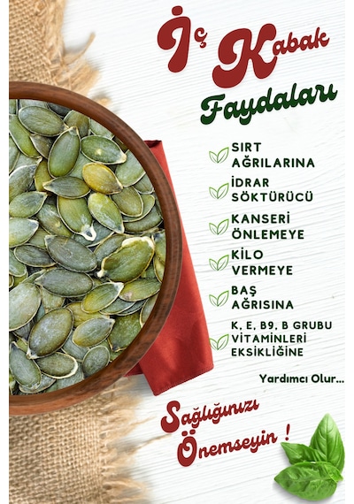Meşhur Nevşehir Yüksek Proteinli Yerli Vegan Tuzsuz Çiğ Kabak Çekirdeği Içi Cucurbita Pepo 100gr
