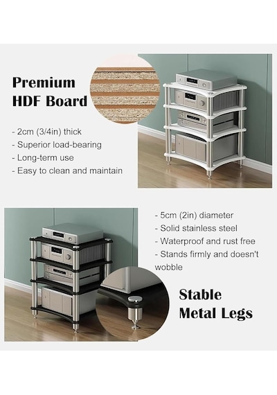 Modern Ses Rafı 2 Katlı Stereo Dolap, Meşe, Yuvarlatılmış Köşeli, Pikap Ve Ev Sineması Cihazlarını Saklamak İçin Çok Renkli Modern Ses Rafı 2 Katlı Stereo Dolap, Meşe, Yuvarlatılmış Köşeli, Pikap Ve Ev Sineması Cihazlarını Saklamak İçin Çok Renkli
