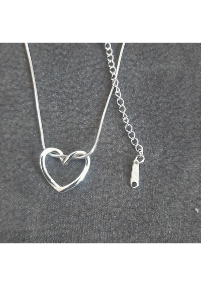 Stainless Steel Çelik Kolye Sade Kalp Gümüş