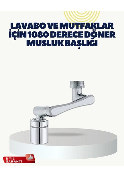 Çok Yönlü Dönebilen Musluk Başlığı 2 Fonksiyonlu Su Akışı .