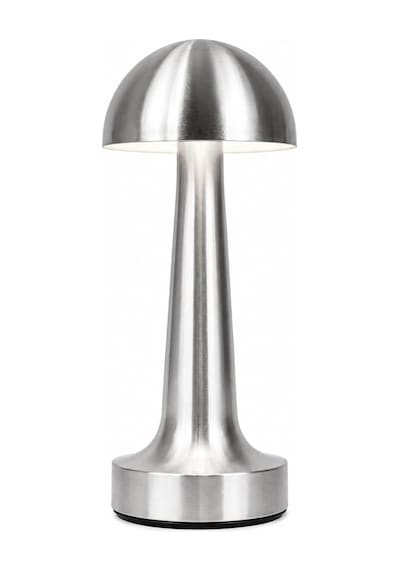 Şarjlı Dokunmatik Metal Masa Lambası Silver 3 Renk Işık, Ayarlanabilir Parlaklık, Kablosuz Led Gece Lambası Ev, Ofis, Kafe, Restoran Ve Yatak Odası Dekoratif Aydınlatma Diğer