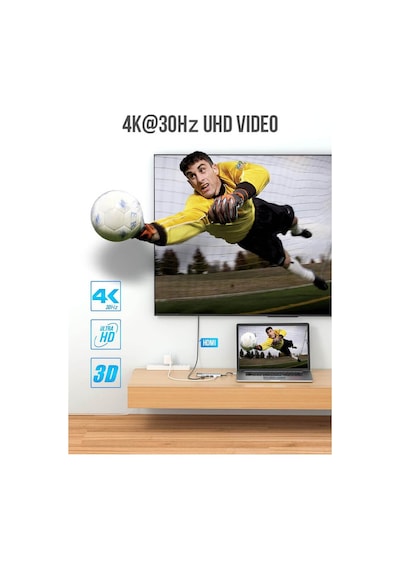 USB 3.1 Type C To Hdmi Mhl - 2X USB 3.0 Gigabit Ethernet Çevirici