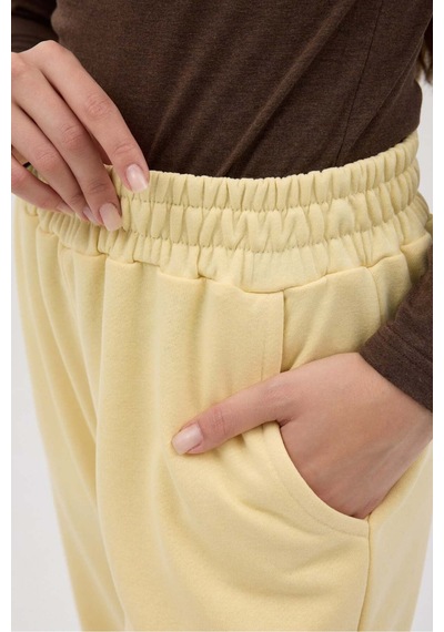 Buly Cozy Beli Lastikli Jogger Eşofman Altı Butter Sarı
