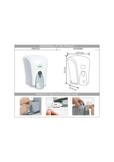 Vialli S6C  Hazneli Dezenfektan Dispenseri 1000 Ml Krom