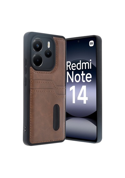 Redmi Note 14 4g Kılıf Sara Kartvizitli Deri Kılıf - Taba Bzsxx00 1