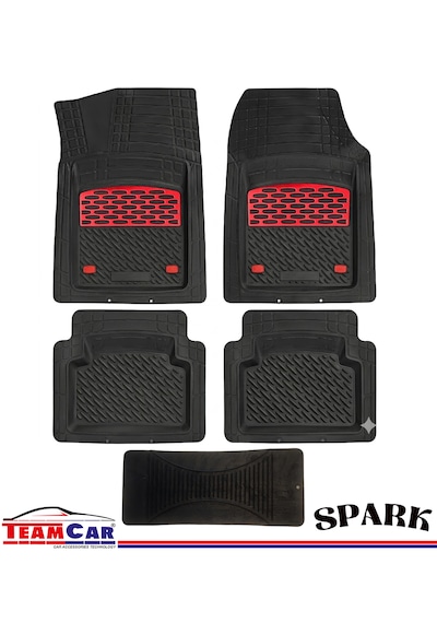 Spark Safir 4d Havuzlu Paspas Siyah Krom Kırmızı