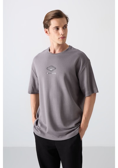 Tommy Life Koyu Gri Pamuklu Kalın Yumuşak Dokulu Oversize Fit Baskılı Erkek T-shirt - 88325 Koyu Gri Tommy Life Koyu Gri Pamuklu Kalın Yumuşak Dokulu Oversize Fit Baskılı Erkek T-shirt - 88325 Koyu Gri