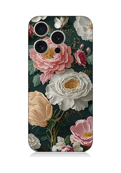 Apple Uyumlu iPhone 15 Pro Max Çiçek Deseni Desenli Silikon Kılıf Silikon