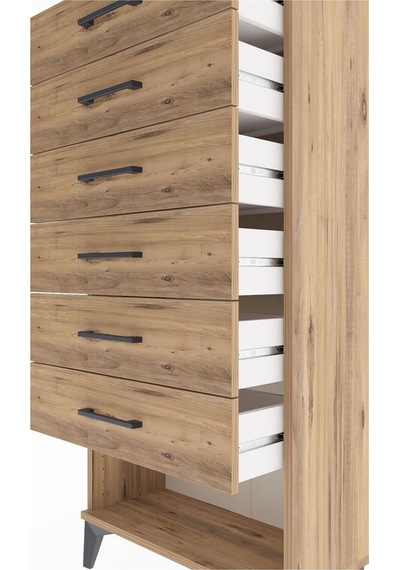 Arges Dolap 6 Çekmeceli 60x30x134 Çam-çam Çam Arges Dolap 6 Çekmeceli 60x30x134 Çam-çam Çam