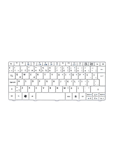 Acer Uyumlu Aspire One Zh9, 521, Notebook Klavyesi Beyaz Tr