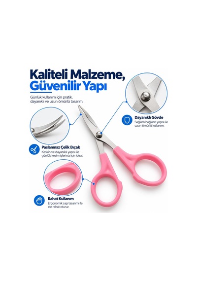 Nakış Makası 10 Cm, Kıvrık Uçlu Nakış, Dikiş Ve İplik Makası