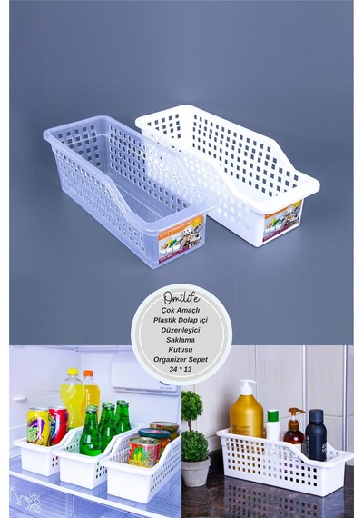 Çok Amaçlı Plastik Dolap Içi Düzenleyici Saklama Kutusu Organizer Sepet 34 13 Diğer