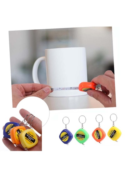 1 M 100 Cm Lik Lacivert Mini Metre Anahtarlık 1 Adet Ebat: 3,3 Cm X 3,3 Cm Sarı Renk 1 M