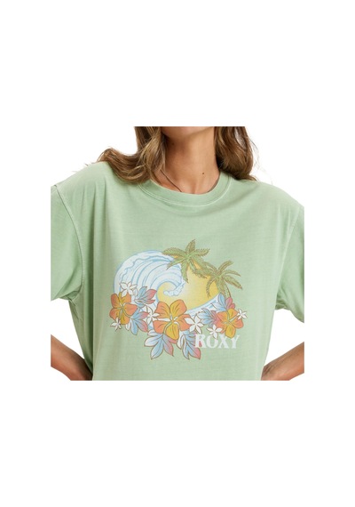 Roxy Roxy Sunnyoversize Enzyme Wash Kadın Yeşil Tişört 5757 Haki
