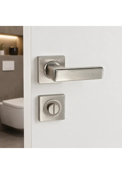 Sese Jale Modeli Rozetli Wc Kapı Kolu Inox Renk 200-213r-02-53