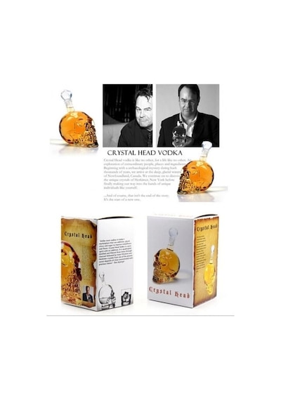 1000 Ml Crystal Head Kuru Kafa İçecek Şişesi
