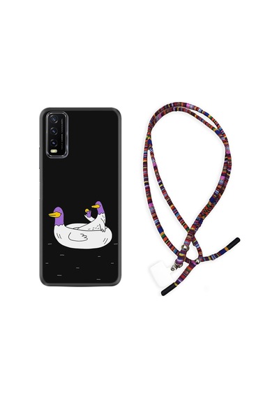 Vivo Y11S Kılıf Rasta Boyun Askılı Keyifli Ördekler 1725