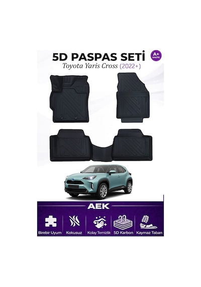 Toyota Yariss Cross Araca Özel Havuzlu "karbon" Paspas Takımı