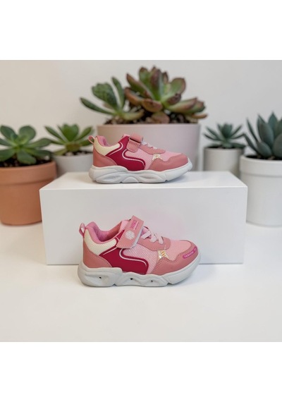 Wisco 018 Pembe Cırtlı Işıklı Bebe Kız Çocuk Spor Ayakkabı Pembe