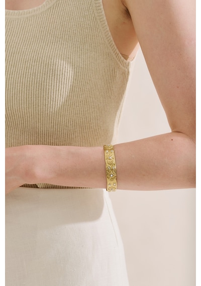 Güneş Detaylı Antik Bilezik Gold Ss26blk00046-51